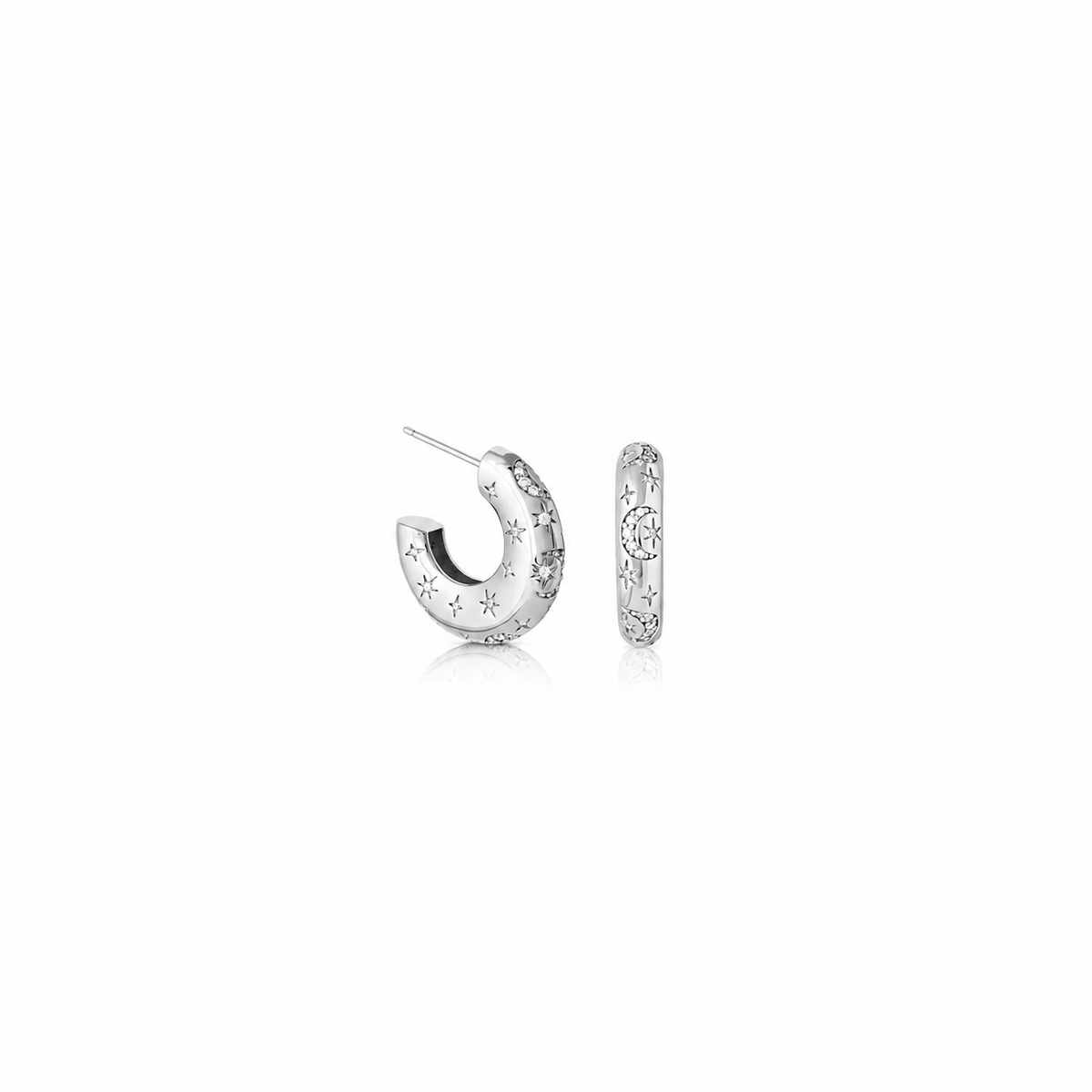 Celestial Moon & Star Hoops