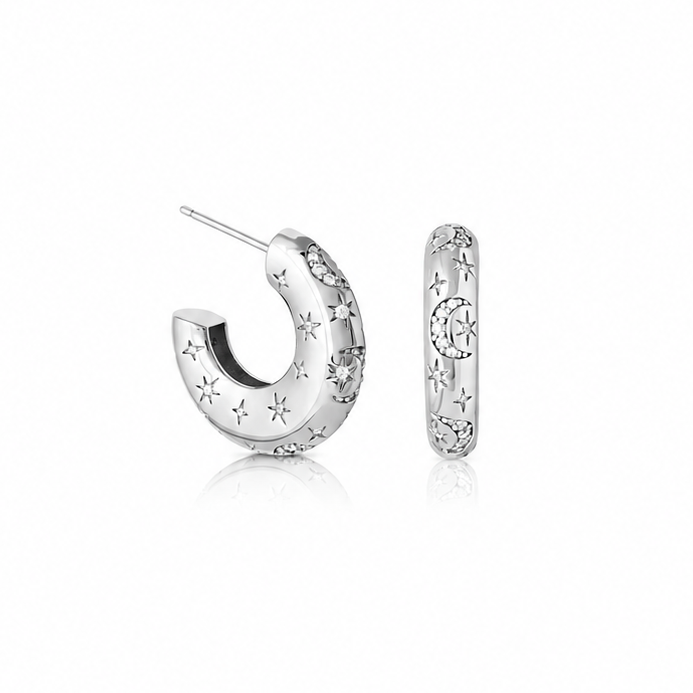 CELESTIAL MOON & STAR Hoops